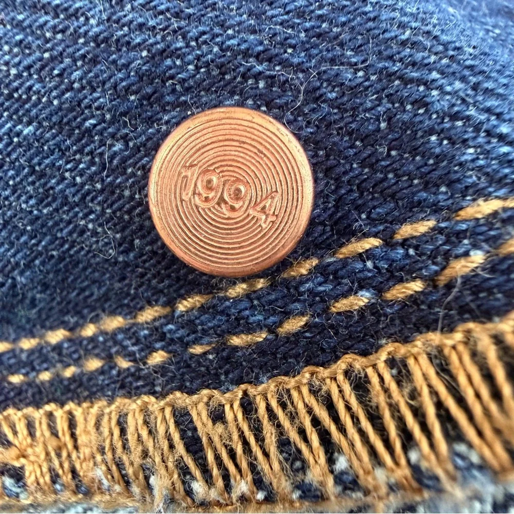 Old Navy Retro Y2K 90s Indigo Blue Denim Ankle Length Overalls Size 6 - Picture 6 of 14